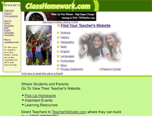 Tablet Screenshot of classhomework.com